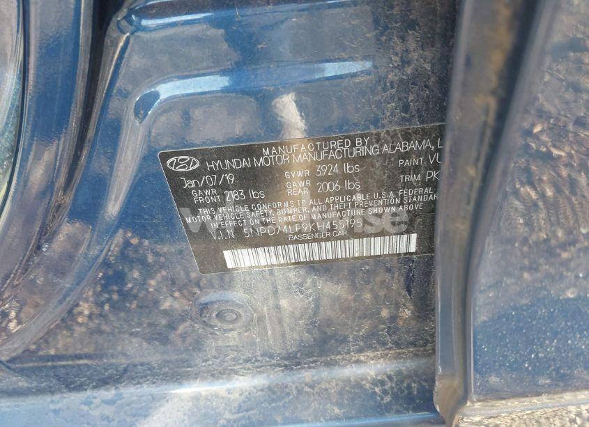 Photo 9 of 2019 Hyundai Elantra SE (VIN 5NPD74LF9KH455195)