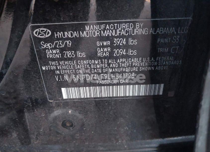 Photo 9 of 2020 Hyundai Elantra SE (VIN 5NPD74LF9LH541723)