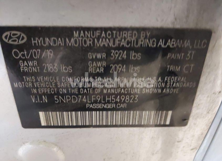 Photo 9 of 2020 Hyundai Elantra SE (VIN 5NPD74LF9LH549823)