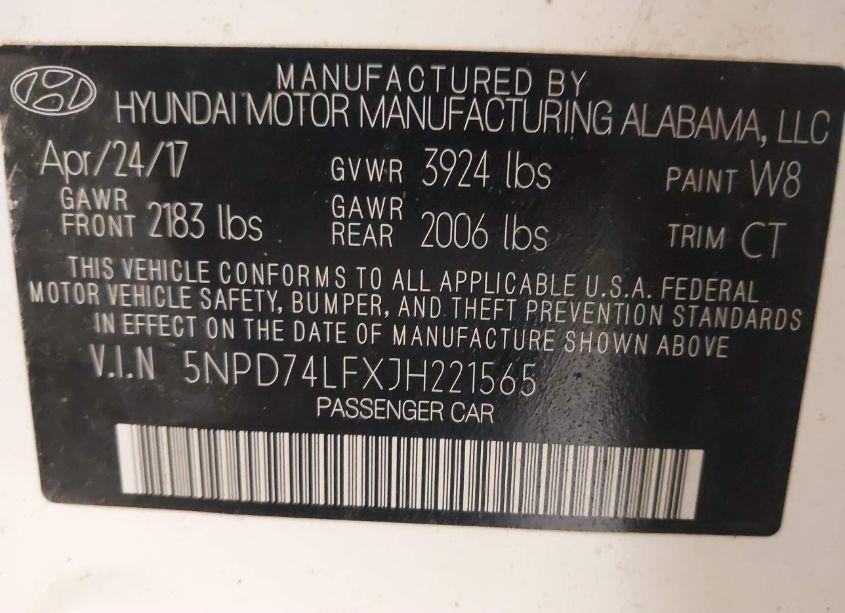 Photo 9 of 2018 Hyundai Elantra SE (VIN 5NPD74LFXJH221565)