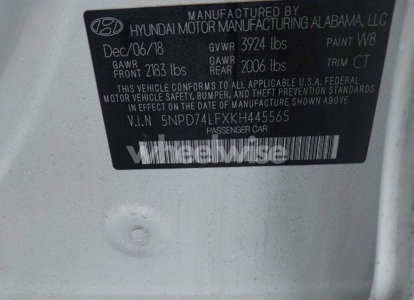 Photo 9 of 2019 Hyundai Elantra SE (VIN 5NPD74LFXKH445565)