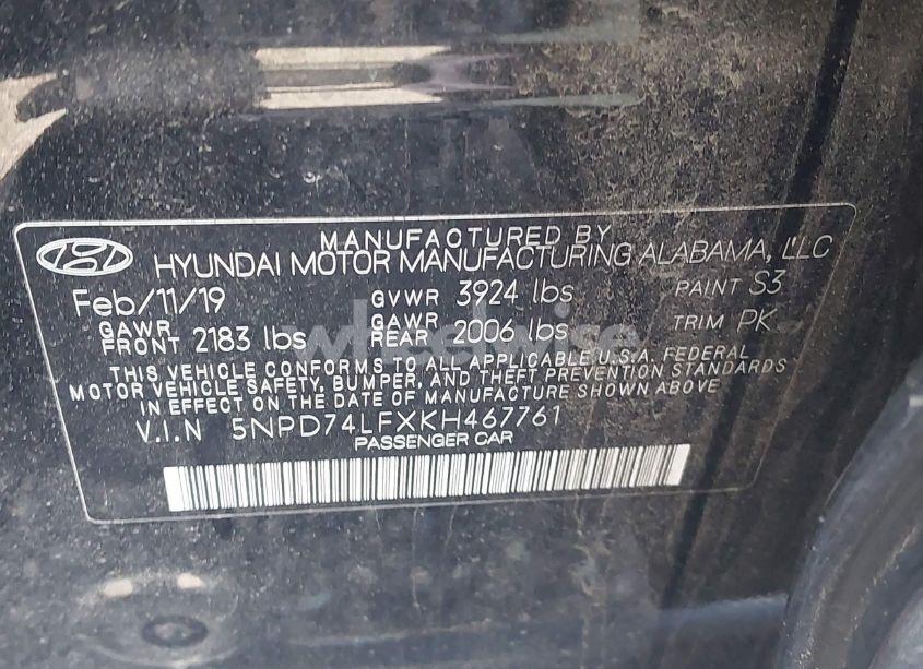 Photo 9 of 2019 Hyundai Elantra SE (VIN 5NPD74LFXKH467761)