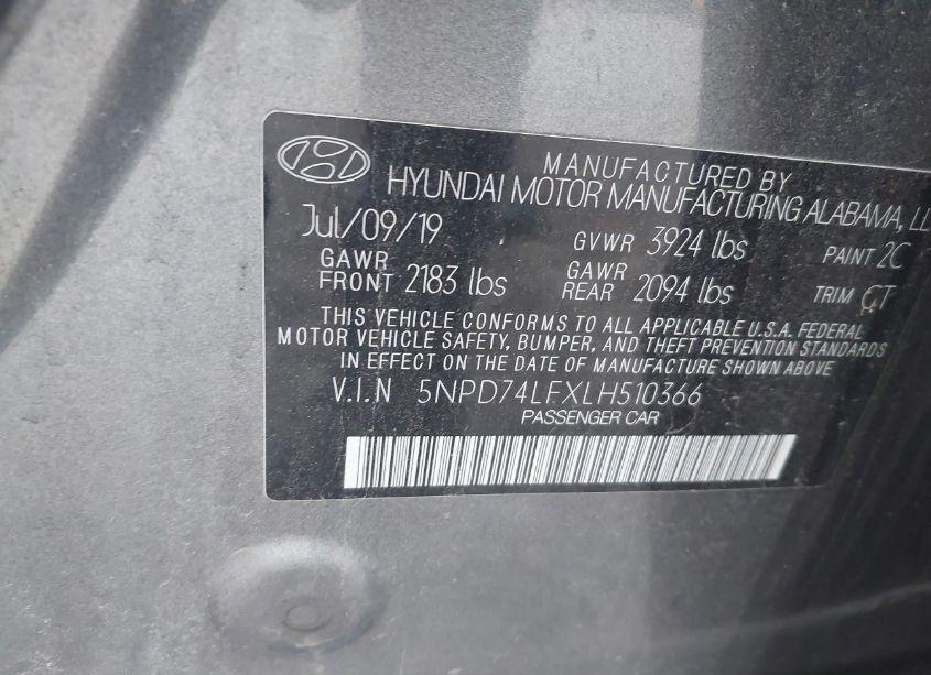 Photo 9 of 2020 Hyundai Elantra SE (VIN 5NPD74LFXLH510366)