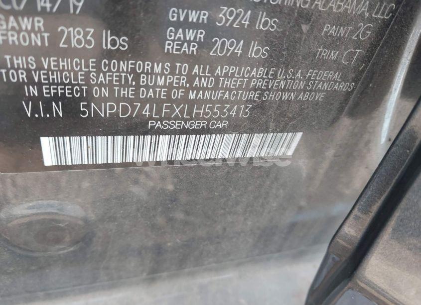 Photo 9 of 2020 Hyundai Elantra SE (VIN 5NPD74LFXLH553413)