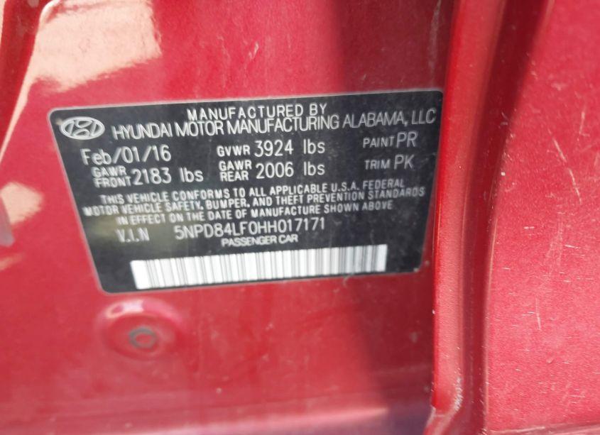 Photo 9 of 2017 Hyundai Elantra SE (VIN 5NPD84LF0HH017171)