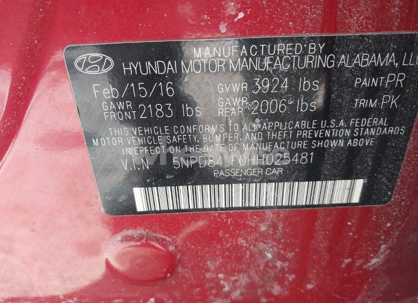 Photo 9 of 2017 Hyundai Elantra SE (VIN 5NPD84LF0HH025481)