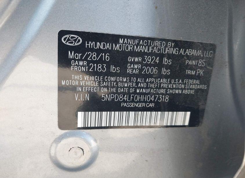 Photo 9 of 2017 Hyundai Elantra SE (VIN 5NPD84LF0HH047318)