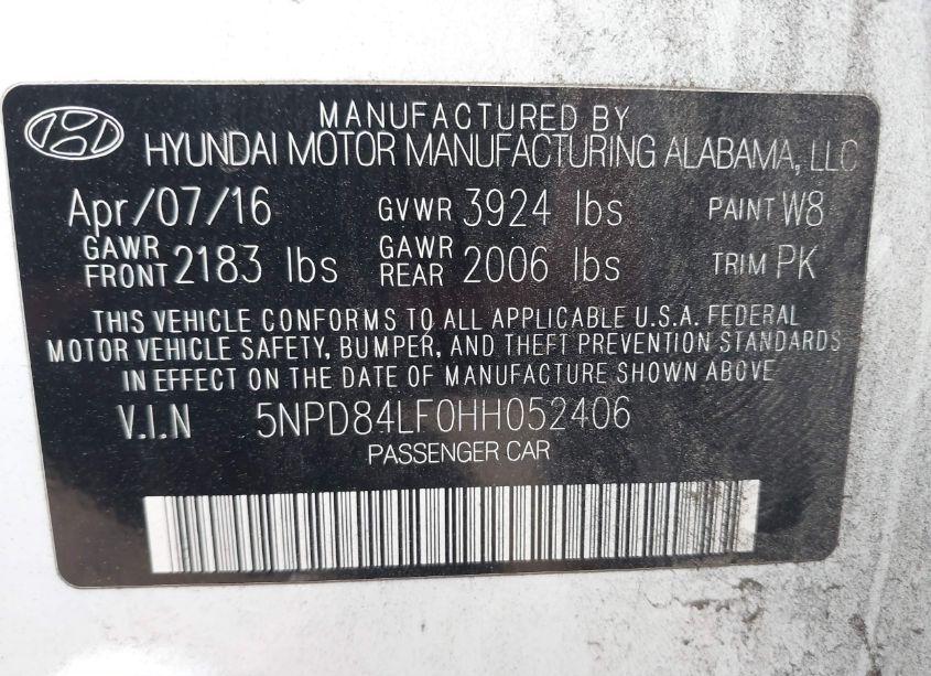 Photo 9 of 2017 Hyundai Elantra SE (VIN 5NPD84LF0HH052406)