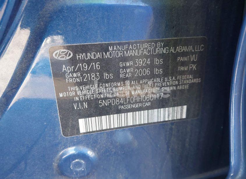 Photo 9 of 2017 Hyundai Elantra SE (VIN 5NPD84LF0HH060117)