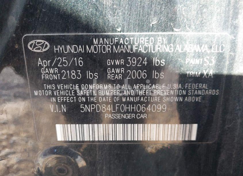 Photo 9 of 2017 Hyundai Elantra SE (VIN 5NPD84LF0HH064099)