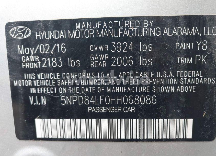 Photo 9 of 2017 Hyundai Elantra SE (VIN 5NPD84LF0HH068086)