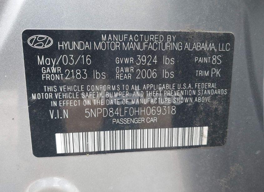 Photo 9 of 2017 Hyundai Elantra SE (VIN 5NPD84LF0HH069318)