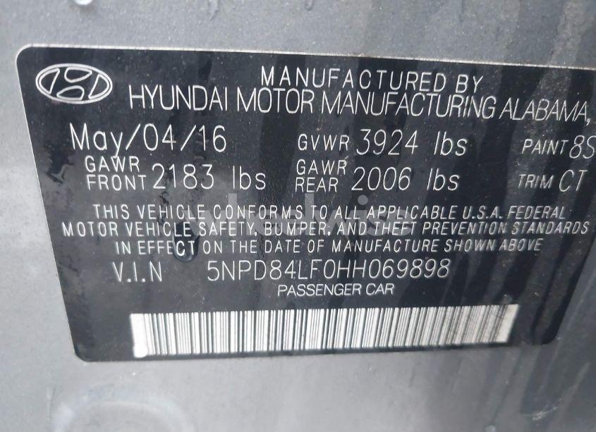 Photo 9 of 2017 Hyundai Elantra LIMITED (VIN 5NPD84LF0HH069898)