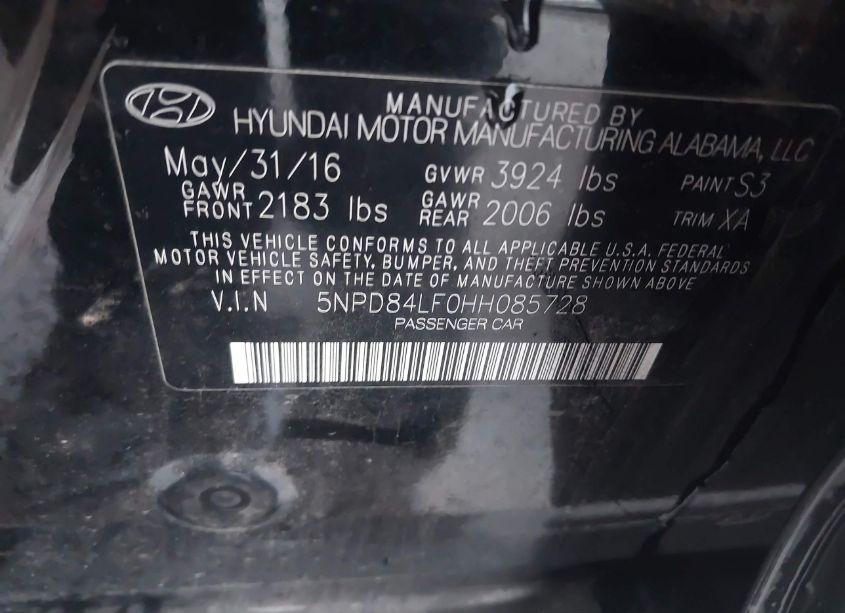 Photo 9 of 2017 Hyundai Elantra LIMITED (VIN 5NPD84LF0HH085728)