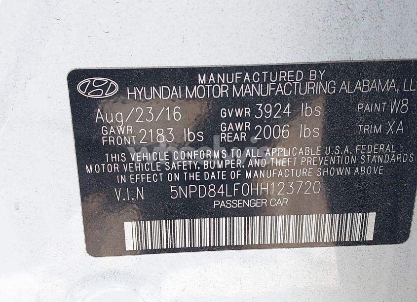 Photo 9 of 2017 Hyundai Elantra SE (VIN 5NPD84LF0HH123720)