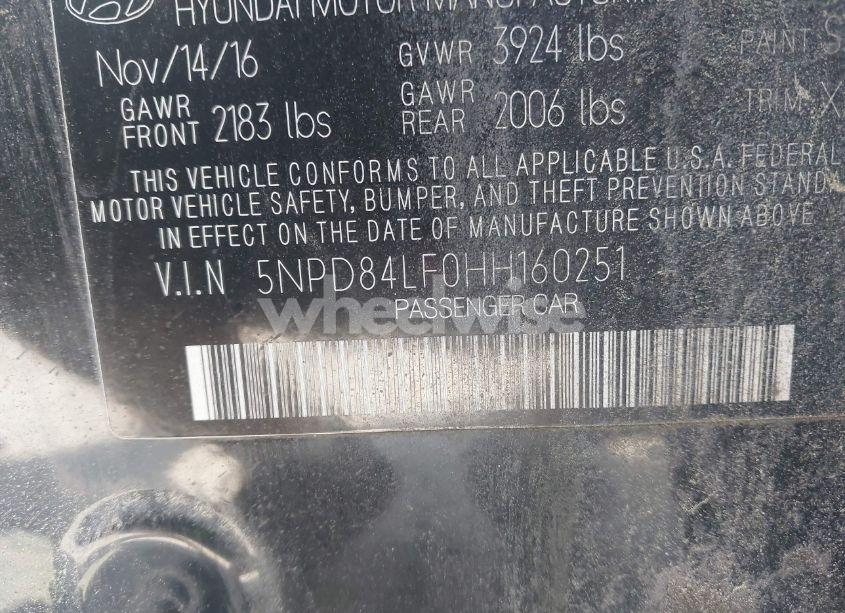 Photo 9 of 2017 Hyundai Elantra SE (VIN 5NPD84LF0HH160251)