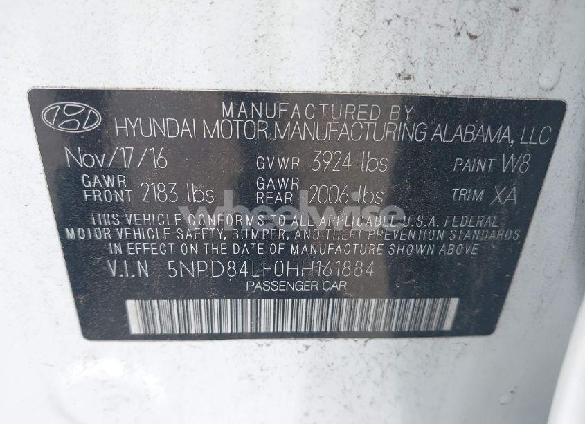 Photo 9 of 2017 Hyundai Elantra SE (VIN 5NPD84LF0HH161884)