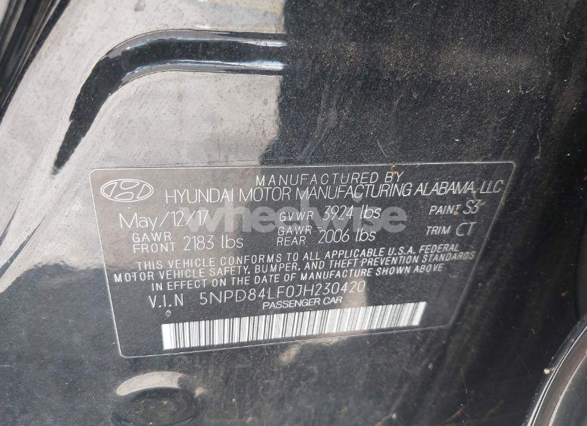 Photo 9 of 2018 Hyundai Elantra SEL (VIN 5NPD84LF0JH230420)