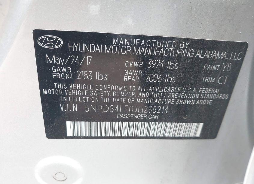 Photo 9 of 2018 Hyundai Elantra SEL (VIN 5NPD84LF0JH235214)