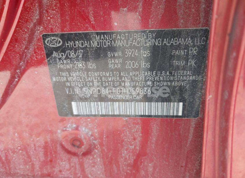 Photo 9 of 2018 Hyundai Elantra SEL (VIN 5NPD84LF0JH259836)