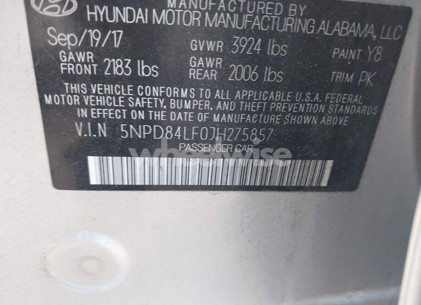 Photo 9 of 2018 Hyundai Elantra SEL (VIN 5NPD84LF0JH275857)