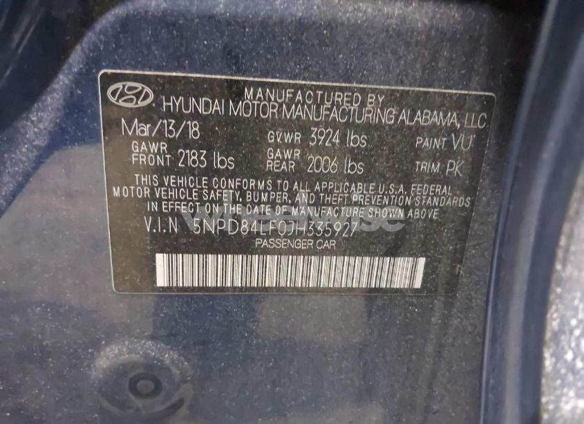 Photo 9 of 2018 Hyundai Elantra SEL (VIN 5NPD84LF0JH335927)