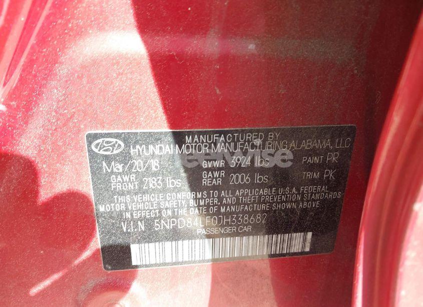 Photo 9 of 2018 Hyundai Elantra SEL (VIN 5NPD84LF0JH338682)