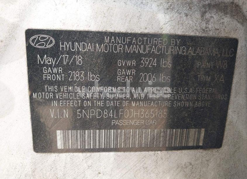 Photo 9 of 2018 Hyundai Elantra SEL (VIN 5NPD84LF0JH365185)