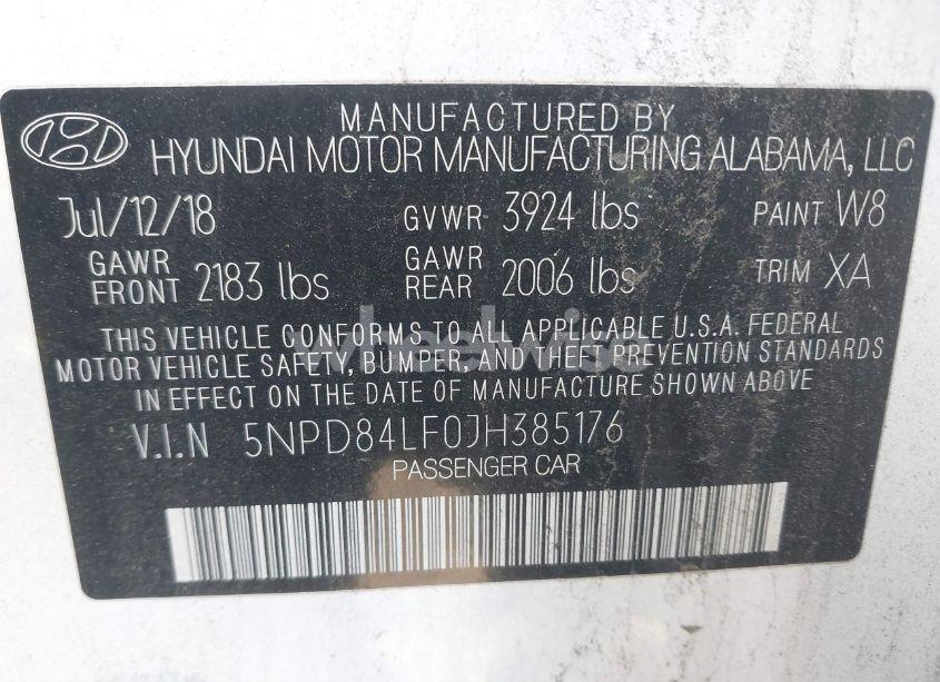 Photo 9 of 2018 Hyundai Elantra VALUE EDITION (VIN 5NPD84LF0JH385176)