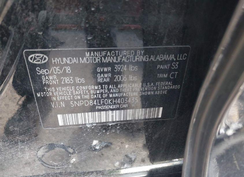 Photo 9 of 2019 Hyundai Elantra SEL (VIN 5NPD84LF0KH403435)