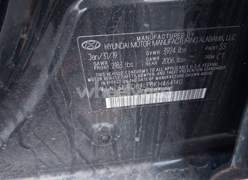 Photo 9 of 2019 Hyundai Elantra SEL (VIN 5NPD84LF0KH464140)