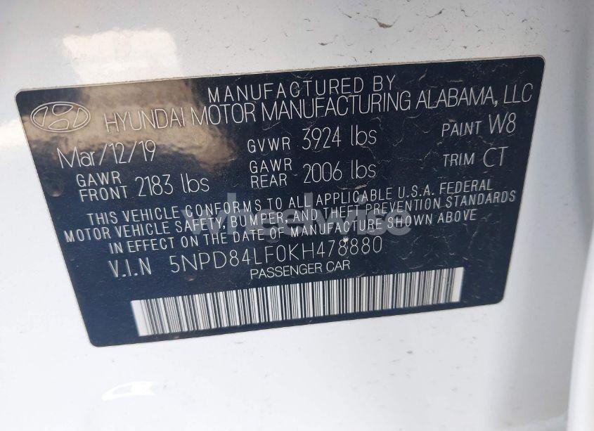 Photo 9 of 2019 Hyundai Elantra SEL (VIN 5NPD84LF0KH478880)