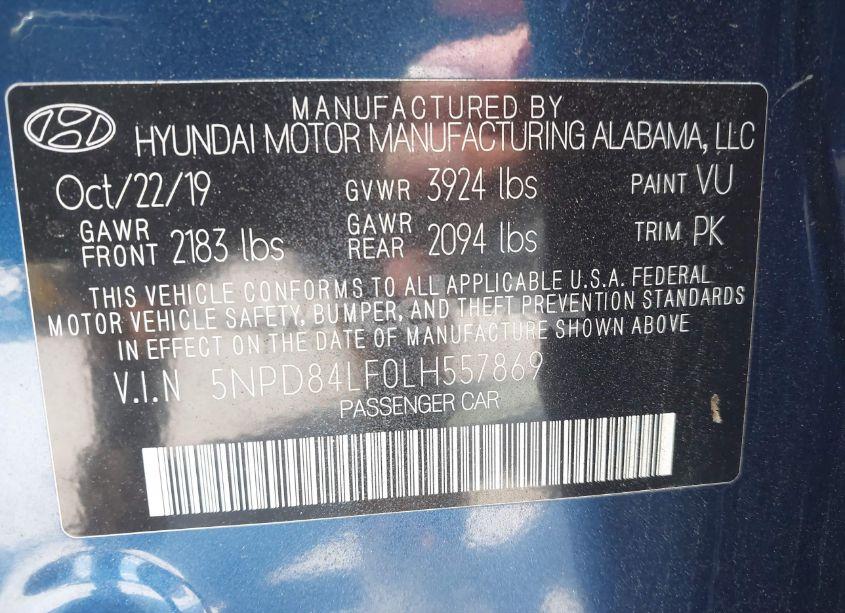 Photo 9 of 2020 Hyundai Elantra SEL (VIN 5NPD84LF0LH557869)
