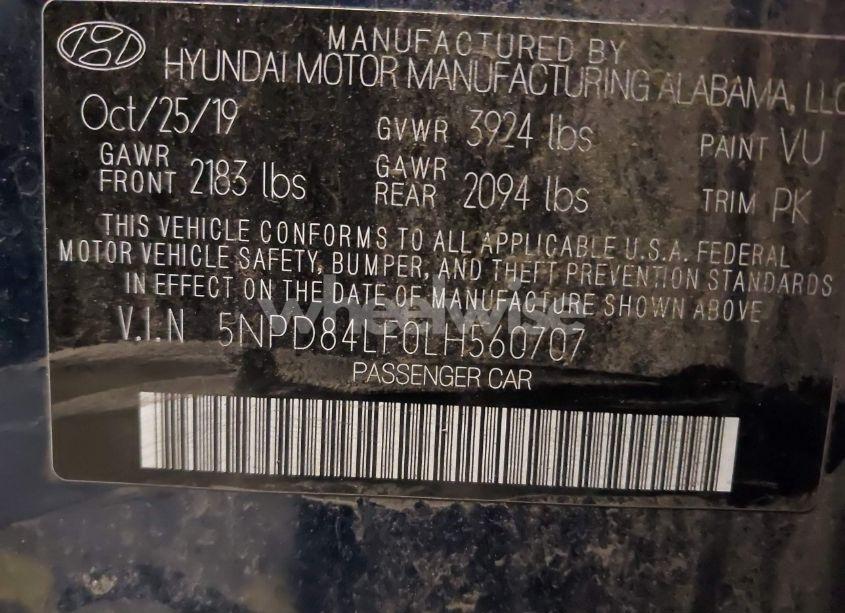 Photo 9 of 2020 Hyundai Elantra SEL (VIN 5NPD84LF0LH560707)