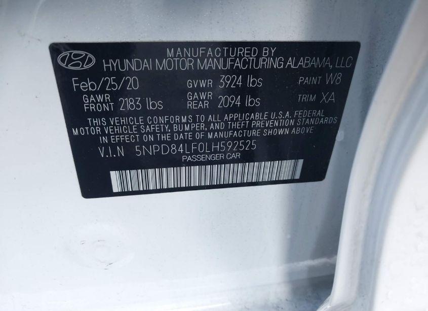 Photo 9 of 2020 Hyundai Elantra SEL (VIN 5NPD84LF0LH592525)