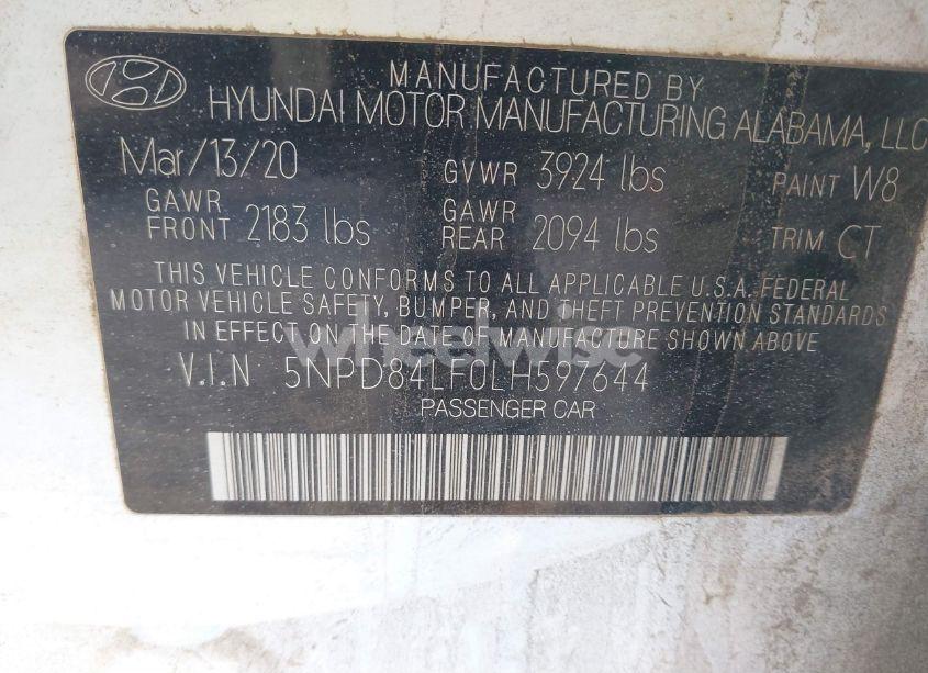 Photo 9 of 2020 Hyundai Elantra SEL (VIN 5NPD84LF0LH597644)