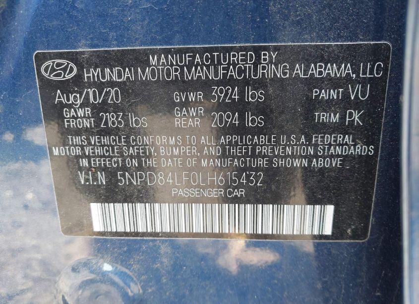 Photo 8 of 2020 Hyundai Elantra VALUE EDITION (VIN 5NPD84LF0LH615432)