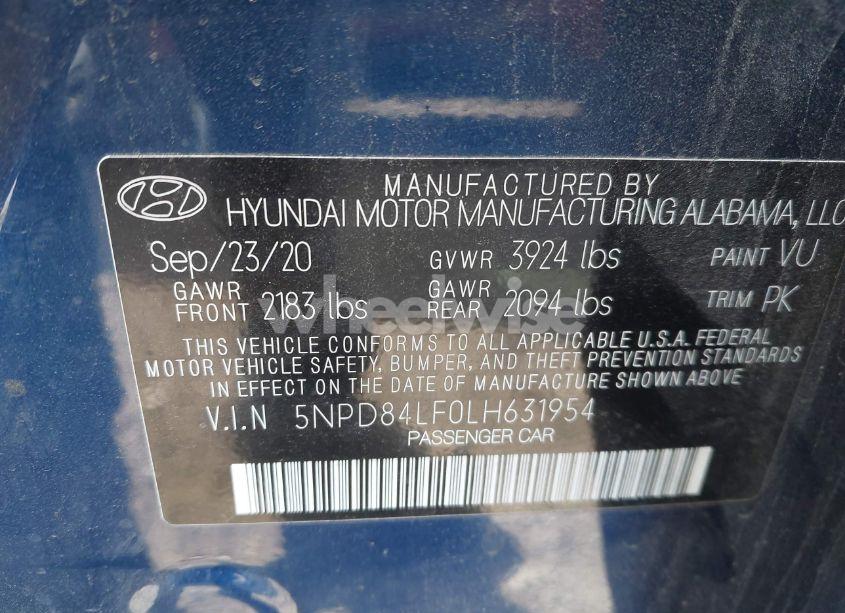 Photo 9 of 2020 Hyundai Elantra SEL (VIN 5NPD84LF0LH631954)