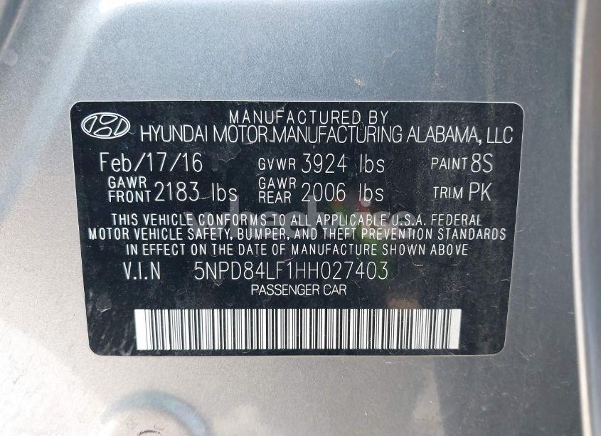 Photo 9 of 2017 Hyundai Elantra SE (VIN 5NPD84LF1HH027403)