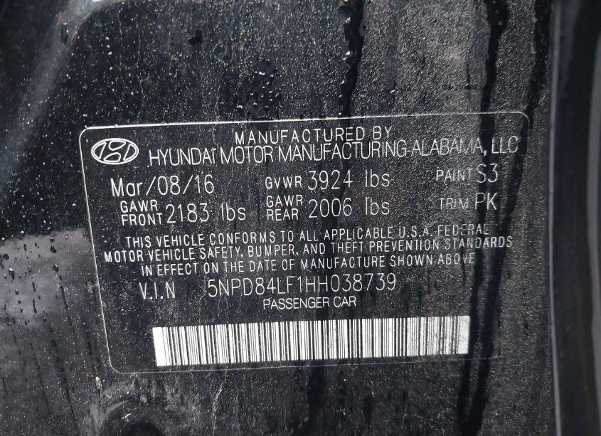 Photo 9 of 2017 Hyundai Elantra SE (VIN 5NPD84LF1HH038739)