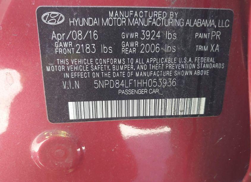 Photo 9 of 2017 Hyundai Elantra SE (VIN 5NPD84LF1HH053936)