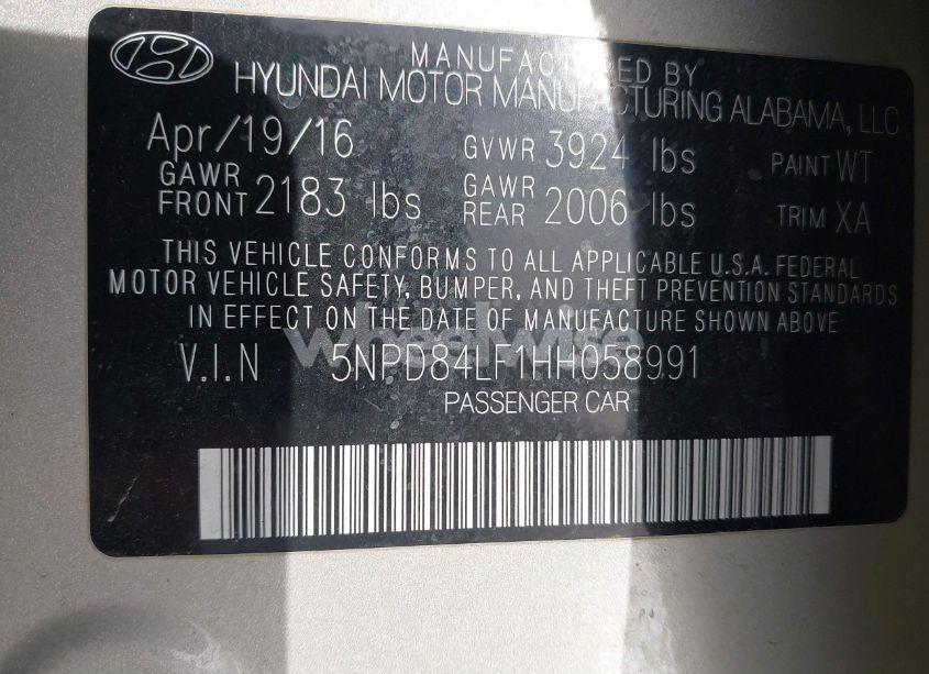 Photo 9 of 2017 Hyundai Elantra SE (VIN 5NPD84LF1HH058991)