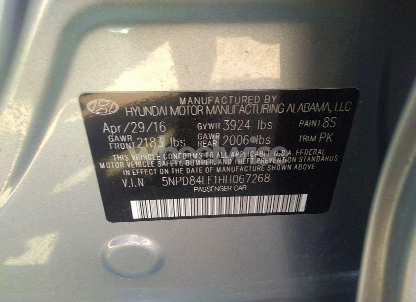 Photo 9 of 2017 Hyundai Elantra SE (VIN 5NPD84LF1HH067268)