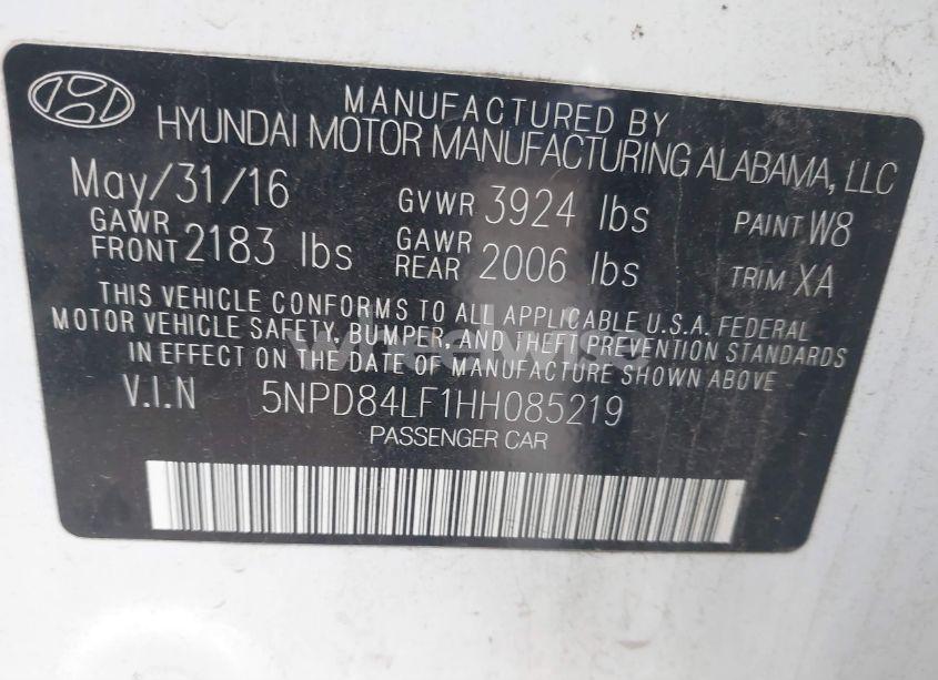 Photo 9 of 2017 Hyundai Elantra SE (VIN 5NPD84LF1HH085219)