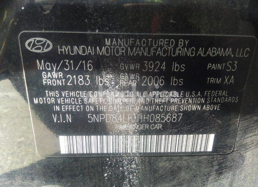 Photo 9 of 2017 Hyundai Elantra SE (VIN 5NPD84LF1HH085687)