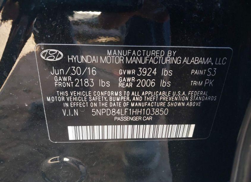 Photo 9 of 2017 Hyundai Elantra SE (VIN 5NPD84LF1HH103850)