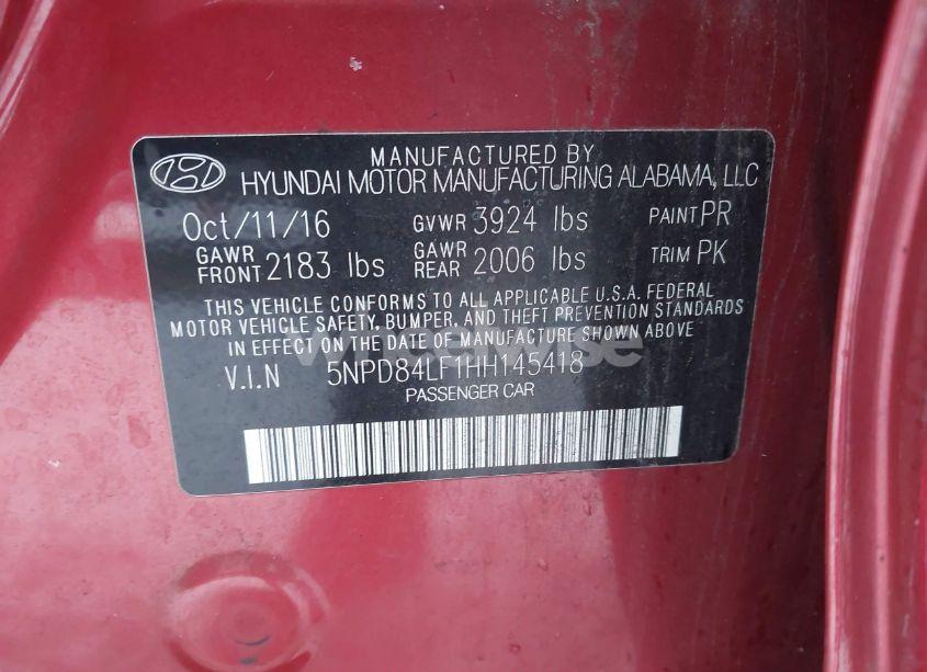 Photo 9 of 2017 Hyundai Elantra SE (VIN 5NPD84LF1HH145418)