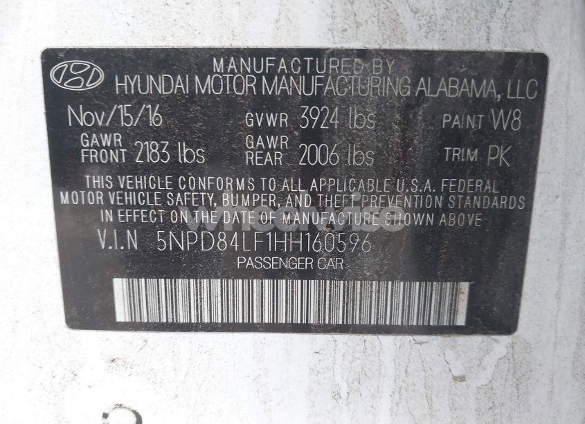 Photo 9 of 2017 Hyundai Elantra SE (VIN 5NPD84LF1HH160596)