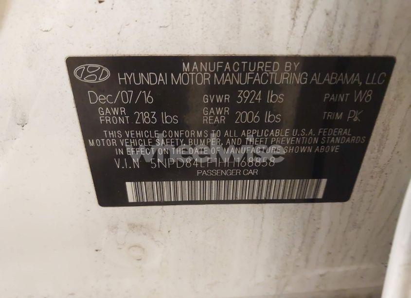 Photo 9 of 2017 Hyundai Elantra SE (VIN 5NPD84LF1HH168858)