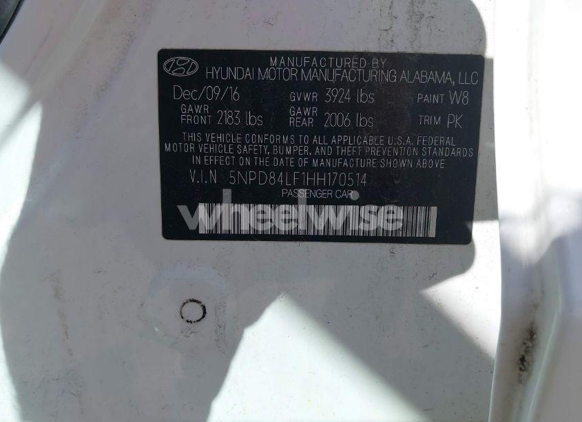 Photo 9 of 2017 Hyundai Elantra SE (VIN 5NPD84LF1HH170514)